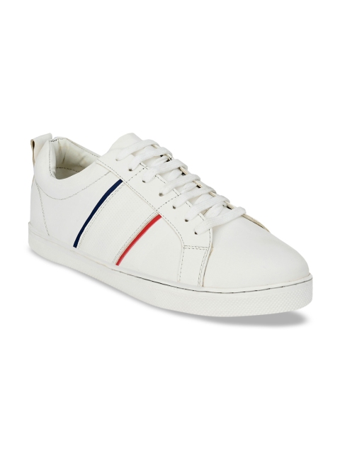 

Provogue Men White Striped Lace-Up Sneakers