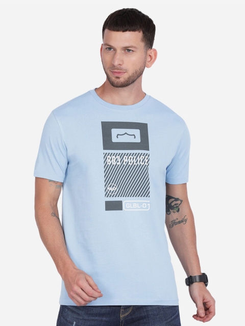 

883 Police Men Blue Typography Printed T-shirt