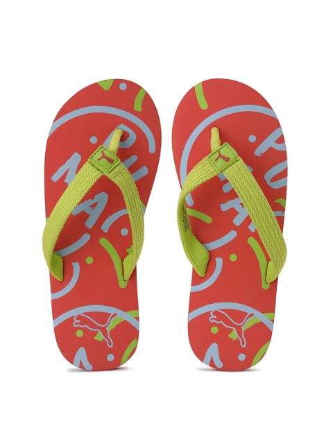 

Puma Unisex Kids Red & Green Printed Thong Flip-Flops