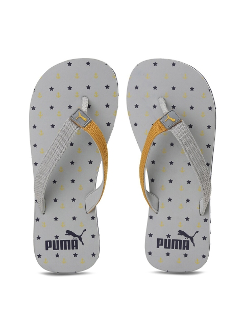 

Puma Unisex Kids Grey & Black Printed Thong Flip-Flops