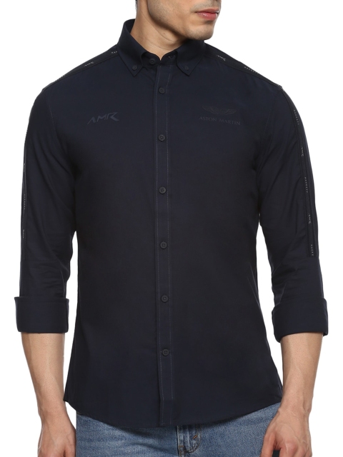 

HACKETT LONDON Men Navy Blue Cotton Casual Shirt