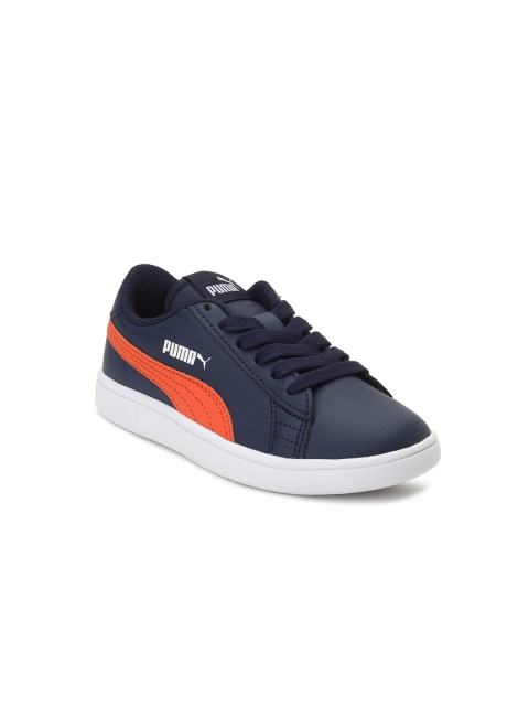 

Puma Unisex Kids Navy Blue Solid Smash v2 L Sneakers