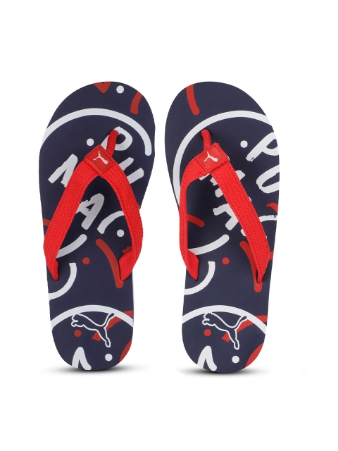 

Puma Unisex Kids Blue Red Colourblocked Toss Jr X2 Thong Flip-Flops