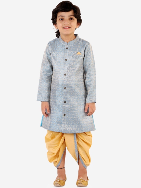 

KID1 Boys Blue Floral Sherwani with Dhoti Pants