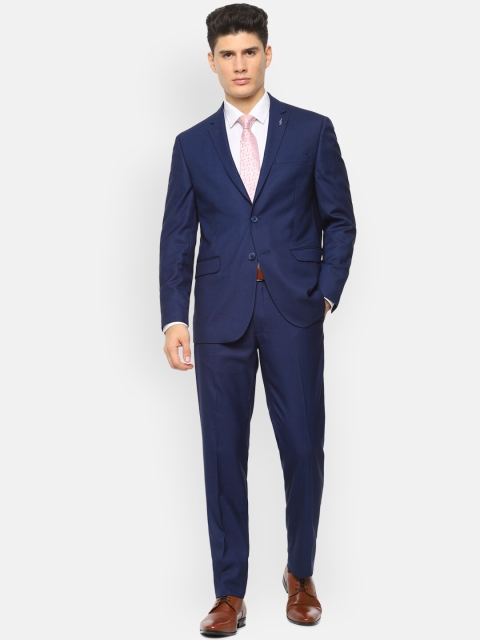 

Van Heusen Men Navy Blue Solid Slim-Fit Single-Breasted Two-Piece Formal Suit
