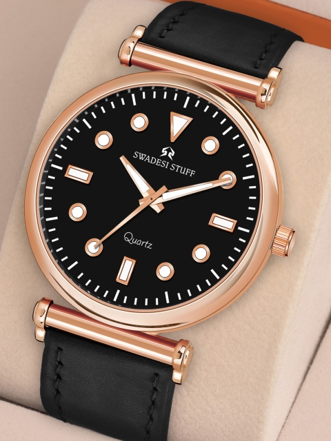 

SWADESI STUFF Unisex Black Analogue Watch FOX 553 BLACK