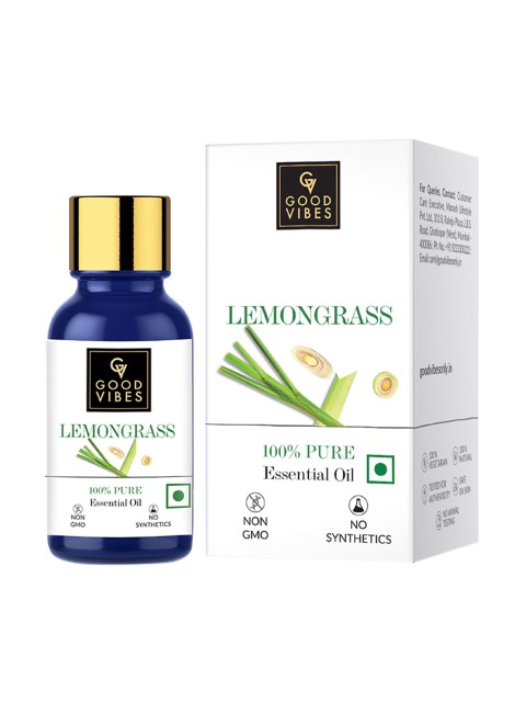 

Good Vibes Pack of 2 Pure Lemongrass Essential Oil 10 ml, Transparent