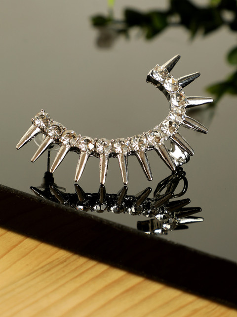 

AQUASTREET Silver-Plated Contemporary Single Ear Cuff Earrings