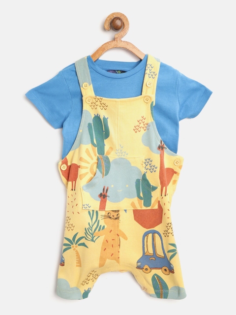 

Nauti Nati Boys Yellow & Blue T-shirt with Dungaree