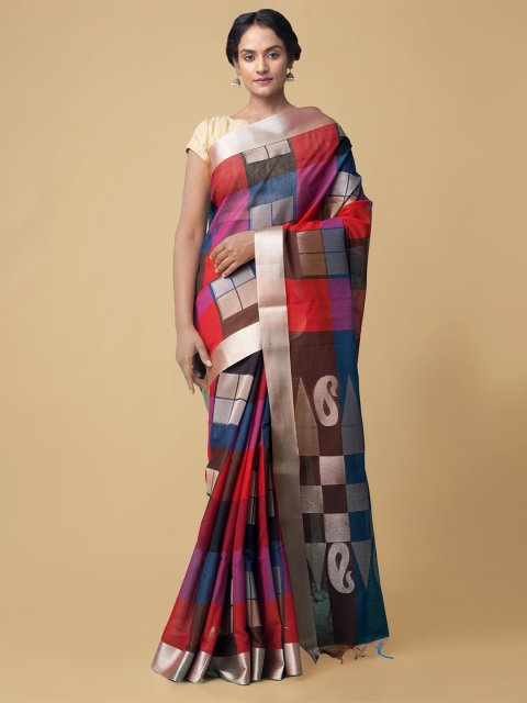 

Unnati Silks Women Pink & Maroon Bangalore Sico Saree