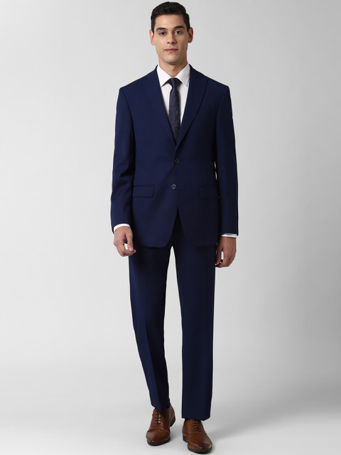 

Peter England Elite Men Navy Blue Solid Single-Breasted Two-Piece Formal Suit