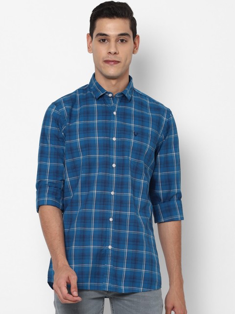 

Solly Jeans Co Men Blue Tartan Checks Checked Casual Shirt