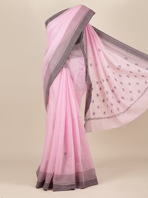 

Pothys Pink & Black Pure Cotton Saree