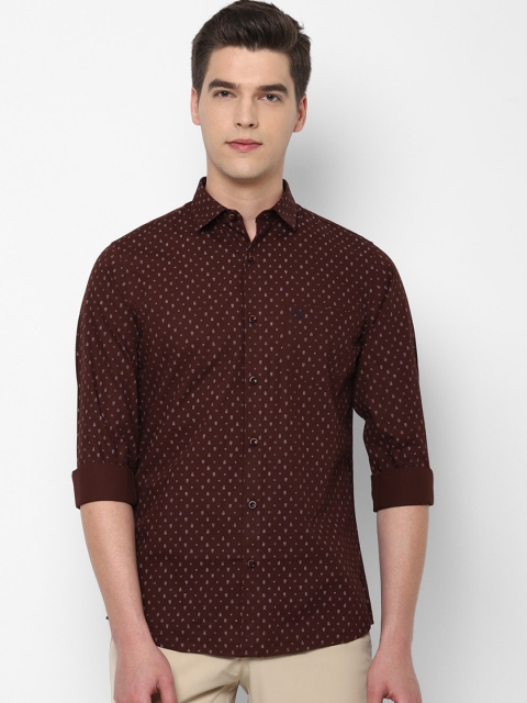 

Allen Solly Men Brown Slim Fit Printed Casual Shirt