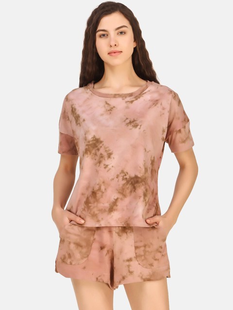 

Masha Women Brown Printed Cotton Night Suit