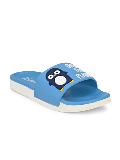 

HIROLAS Women Blue & White Printed Rubber Sliders