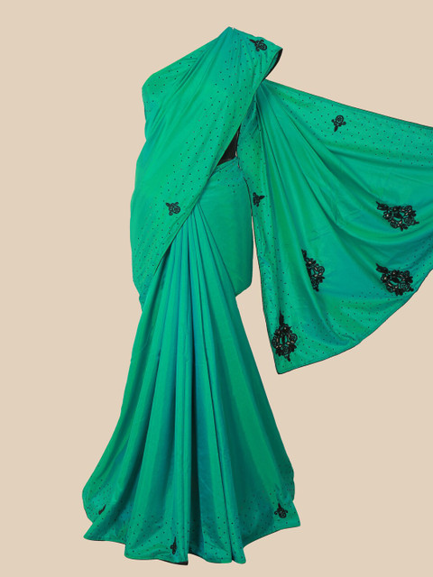

Pothys Green & Black Embellished Art Silk Saree