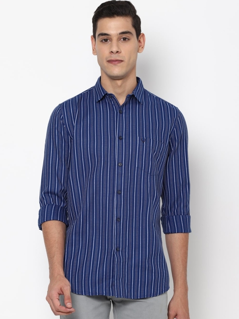 

Allen Solly Men Blue Slim Fit Striped Casual Shirt
