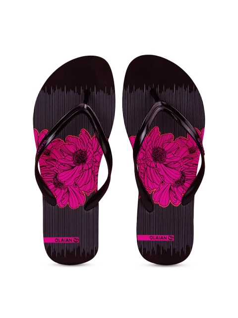 

OLAIAN By Decathlon Women Black Printed Thong Flip-Flops