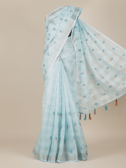 

Pothys Blue Ethnic Motifs Tissue Saree