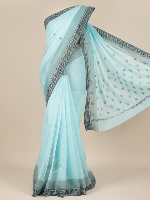 

Pothys Blue & Black Pure Cotton Saree
