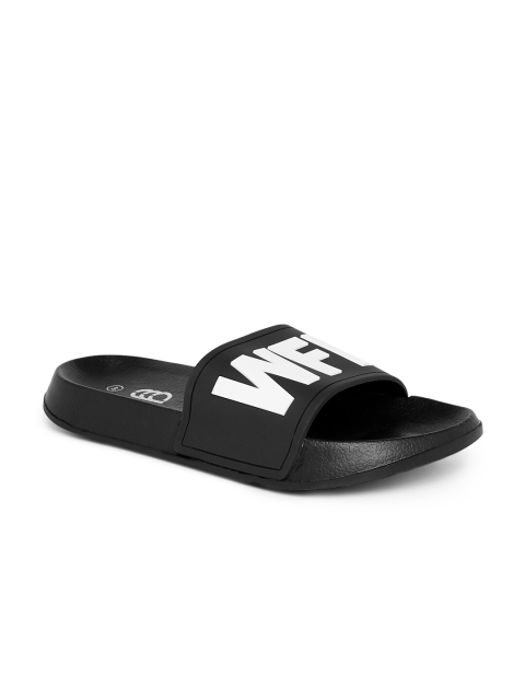 

Ajile by Pantaloons Men Black & White Printed Sliders