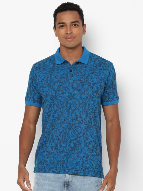 

Allen Solly Men Blue Printed Polo T-shirt