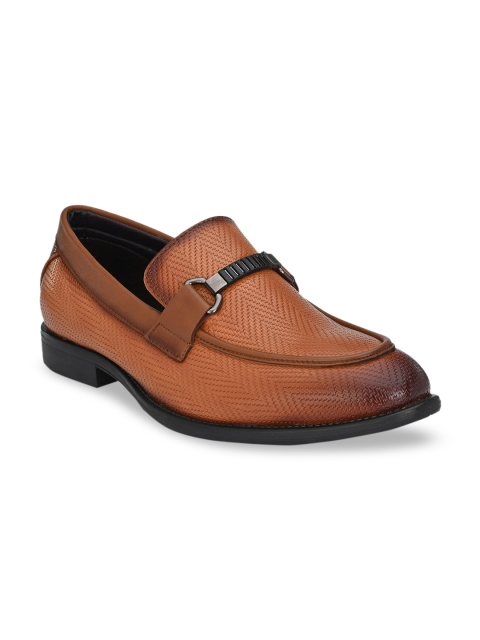 

Alberto Torresi Men Tan Brown Textured Formal Loafers