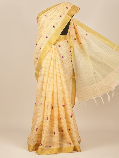 

Pothys Peach Woven Design Pure Cotton Saree