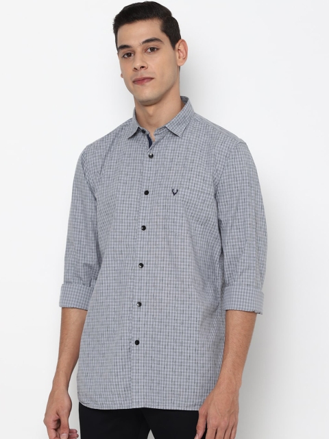 

Allen Solly Men Grey Slim Fit Checked Casual Cotton Shirt