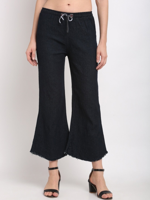 

NEUDIS Women Black Flared Bootcut Denim Trousers