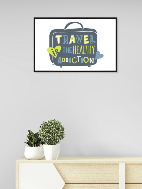 

nest ART White & Grey Paper Plane Print Quotes Synthetic Framed Wall Art