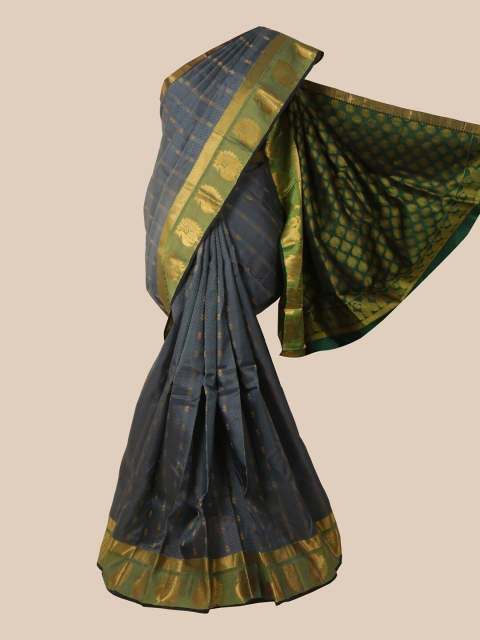 

Pothys Grey & Green Woven Design Zari Pure Silk Kanjeevaram Saree