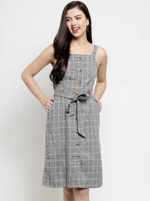 

Global Republic Grey Checked A-Line Dress
