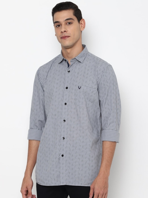 

Allen Solly Men Grey Slim Fit Checked Casual Shirt