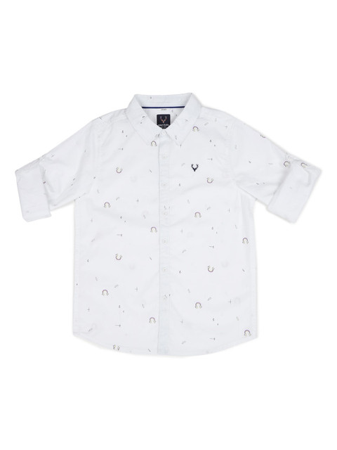 

Allen Solly Junior Boys White Printed Casual Shirt