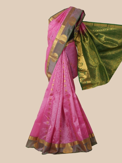 

Pothys Pink Zari Pure Silk Kanjeevaram Saree