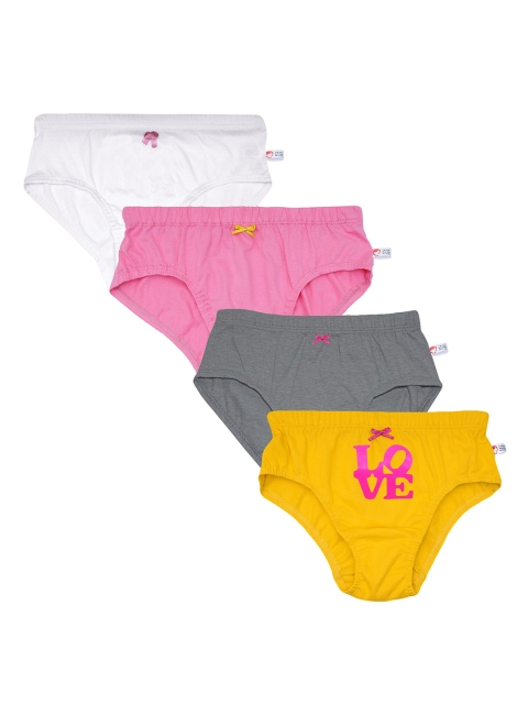 

DChica Girls Pack Of 4 Assorted Cotton Basic Briefs DCPNAP6821/4-5