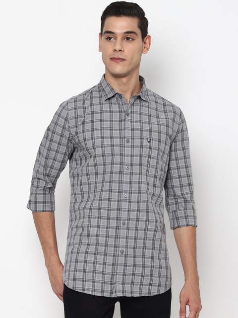 

Allen Solly Men Grey Checked Slim Fit Casual Shirt