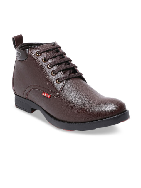 

XESS by iD Men Brown Patent Leather Flat Boots