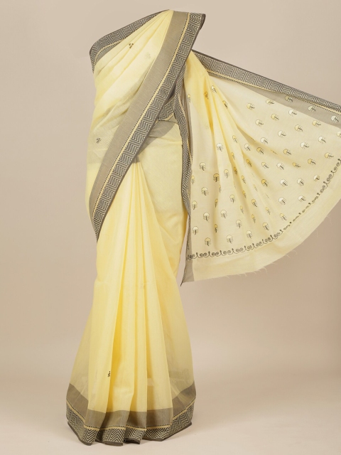 

Pothys Yellow Floral Pure Cotton Saree