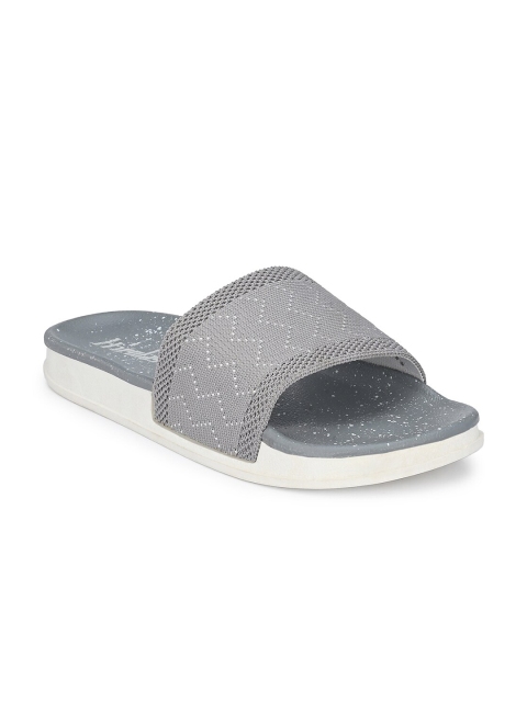 

HIROLAS Women Grey & White Knitted Sliders