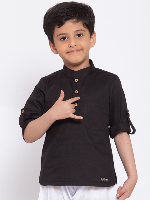 

Zotw Unisex Kids Black Kurta