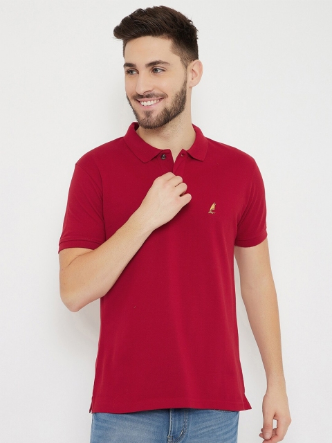 

HARBORNBAY Men Red Polo Collar T shirt