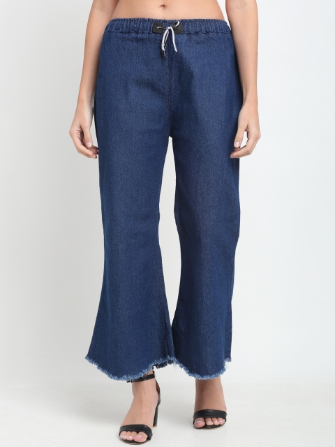 

NEUDIS Women Blue Flared Bootcut Trousers