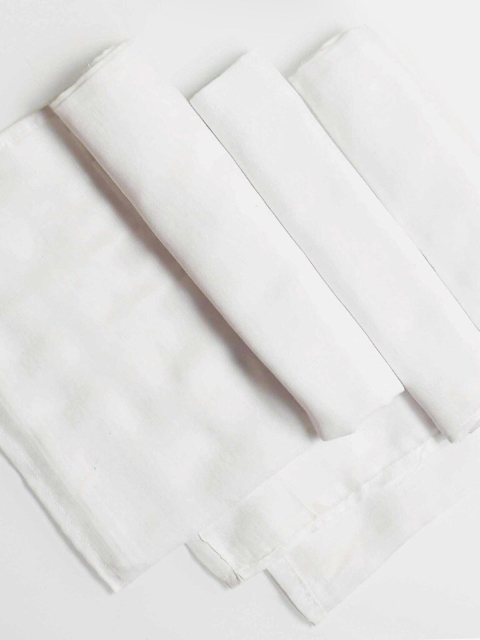 

SuperBottoms Infant Kids Pack Of 3 White Solid Pure Cotton Mul Mul Swaddles
