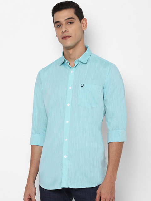 

Allen Solly Men Blue Cotton Slim Fit Casual Shirt