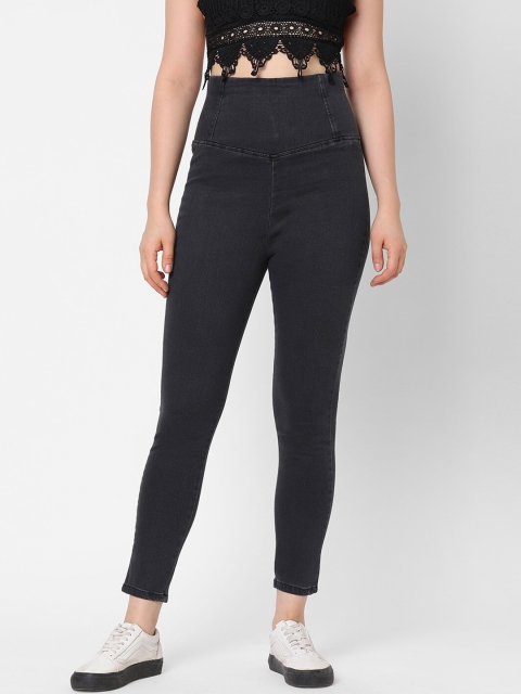 

TARAMA Women Grey Solid Skinny-Fit Tummy Tucker Jeggings