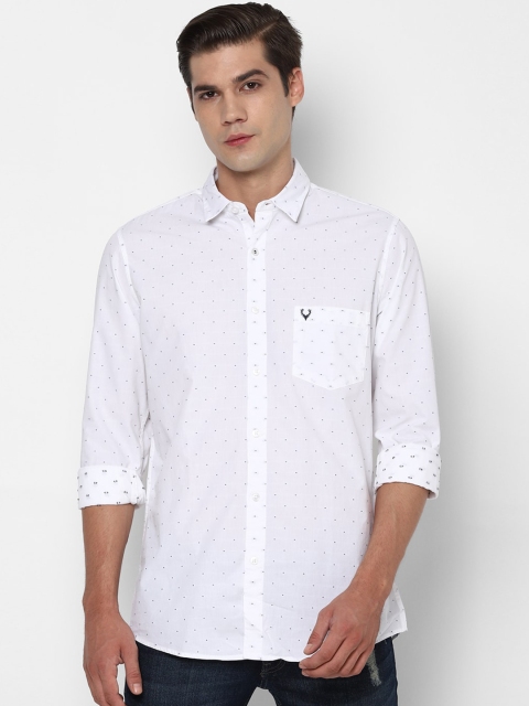 

Allen Solly Men White Slim Fit Printed Casual Shirt