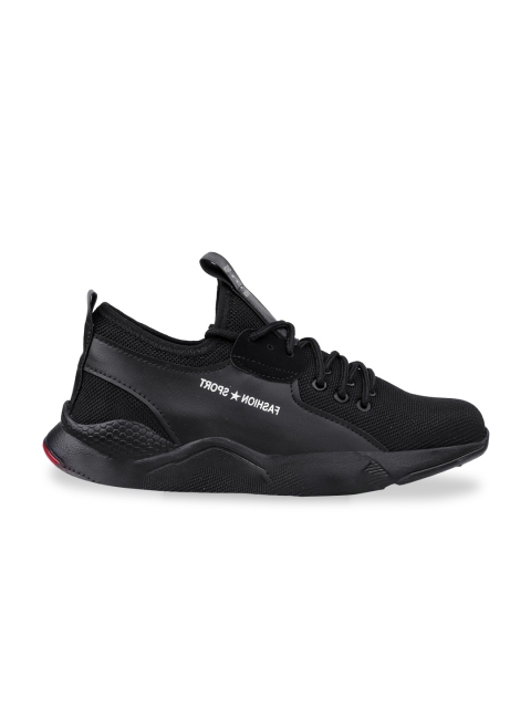 

Woakers Men Black Mesh Running Non-Marking Shoes